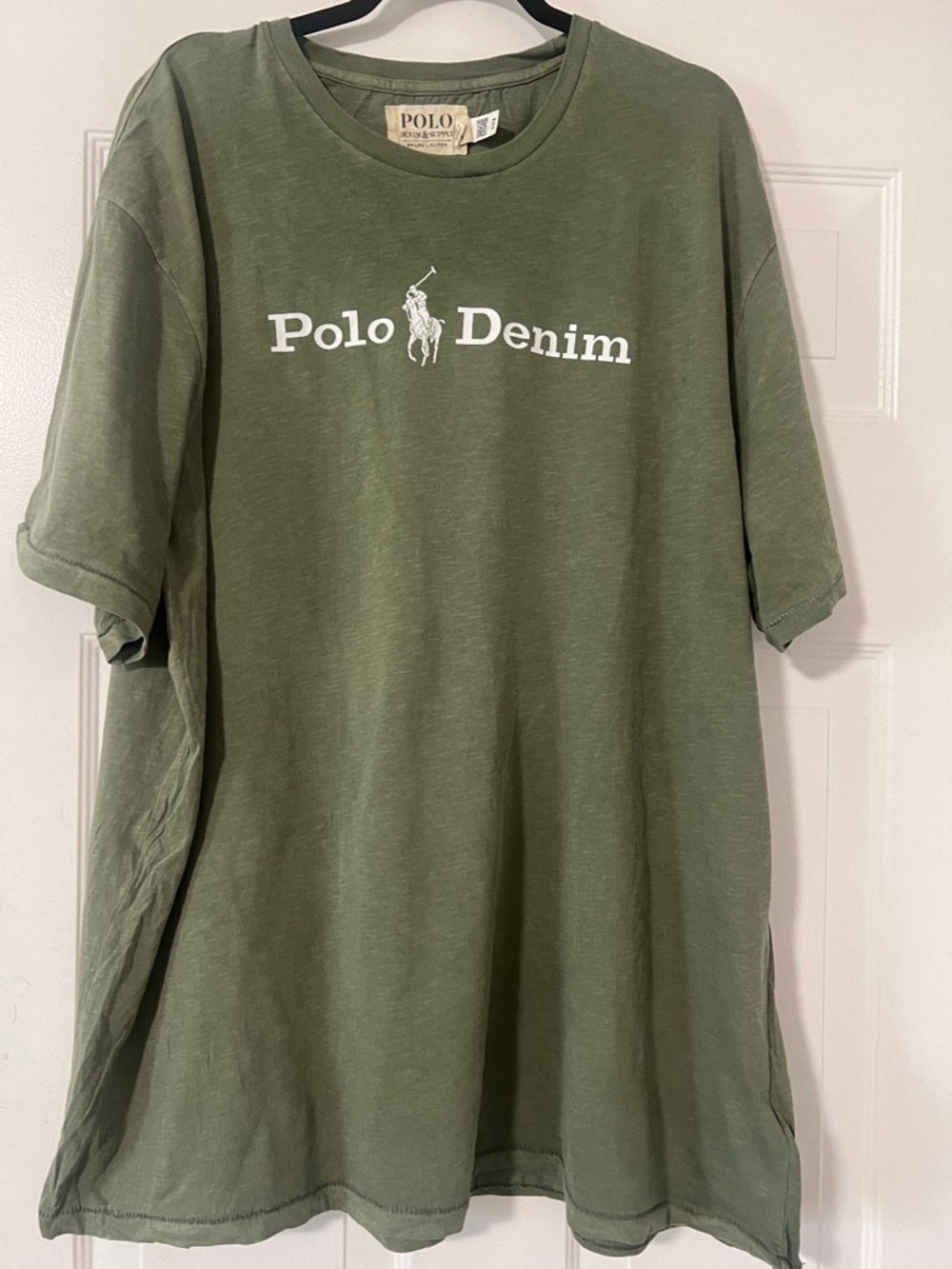 Denim & Supply Ralph Lauren Olive Green Polo Denim Logo Tee